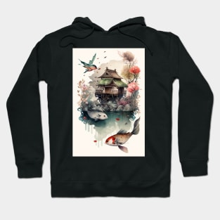 A Journey Through Japan: A Traditional Landscape Painting Hoodie